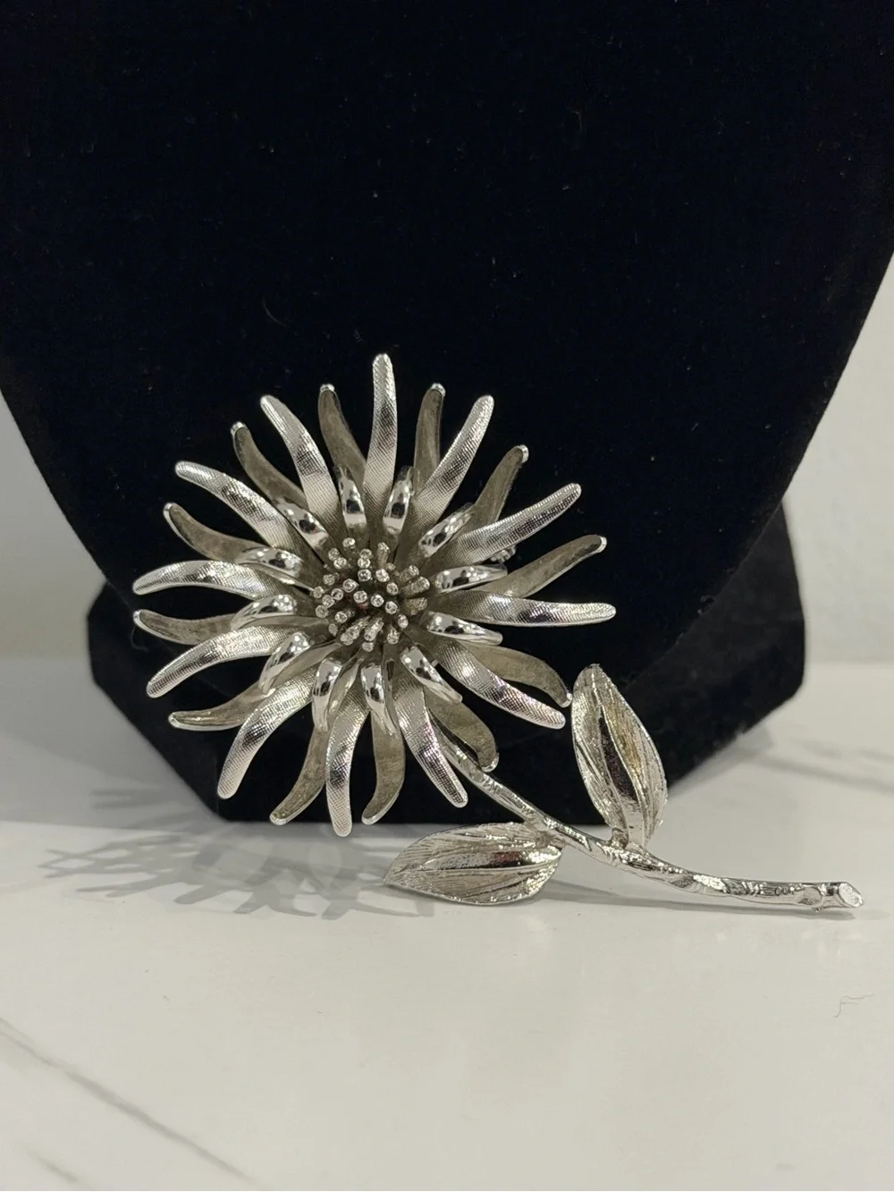 Vintage Silver Floral Statement Brooch